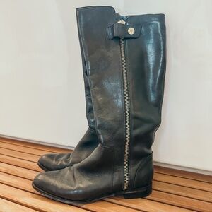 Black knee high boots Cole Haan riding boots size 8 leather gently used